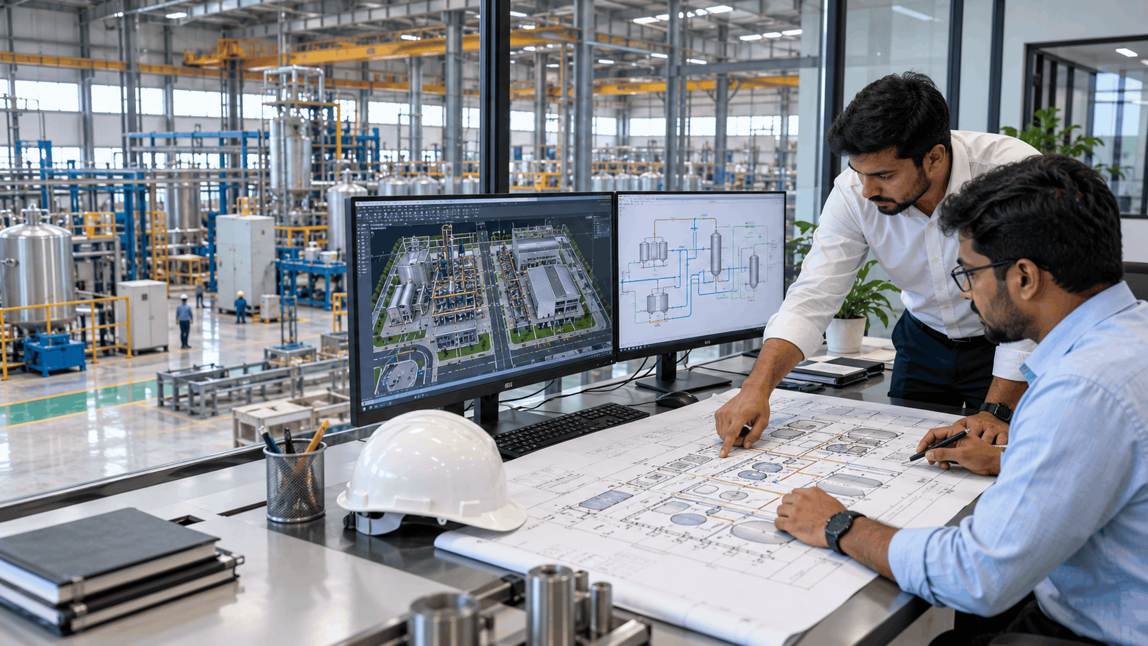 Industrial plant layout design and process flow diagram services
