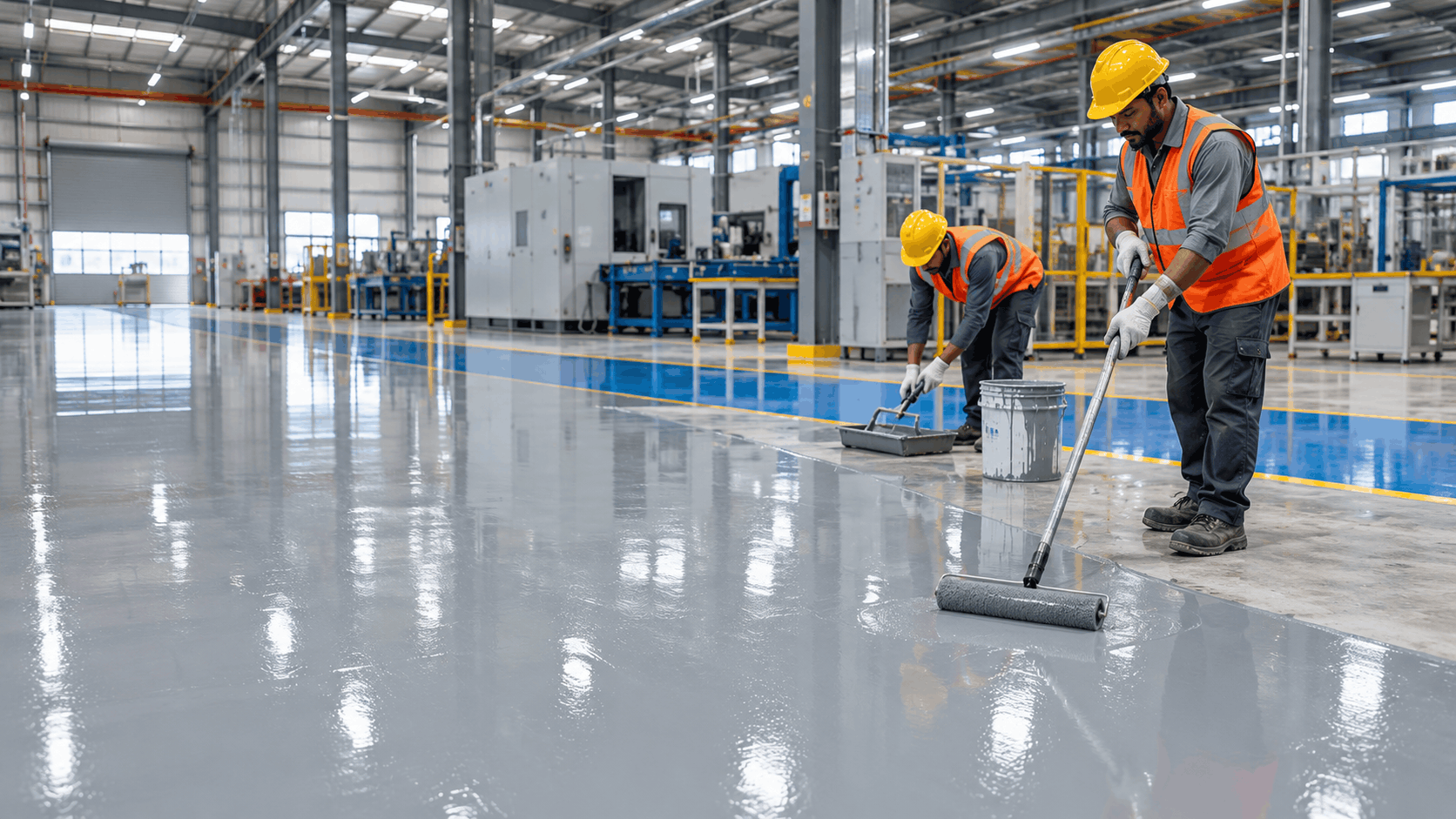 Industrial epoxy flooring surface