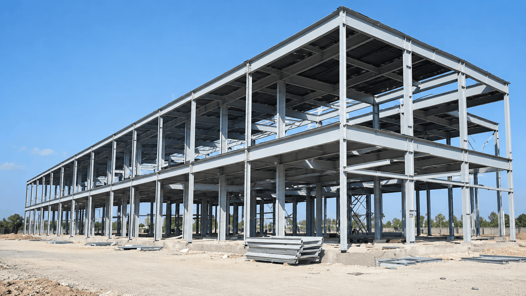 Heavy structural steel fabrication including pipe racks, cable trays and platforms