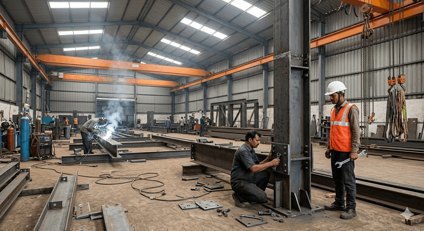 Heavy structural steel fabrication